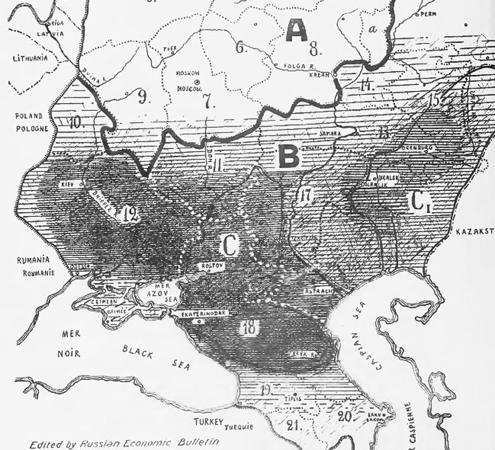 Главные районы голода 1930х годов в СССР