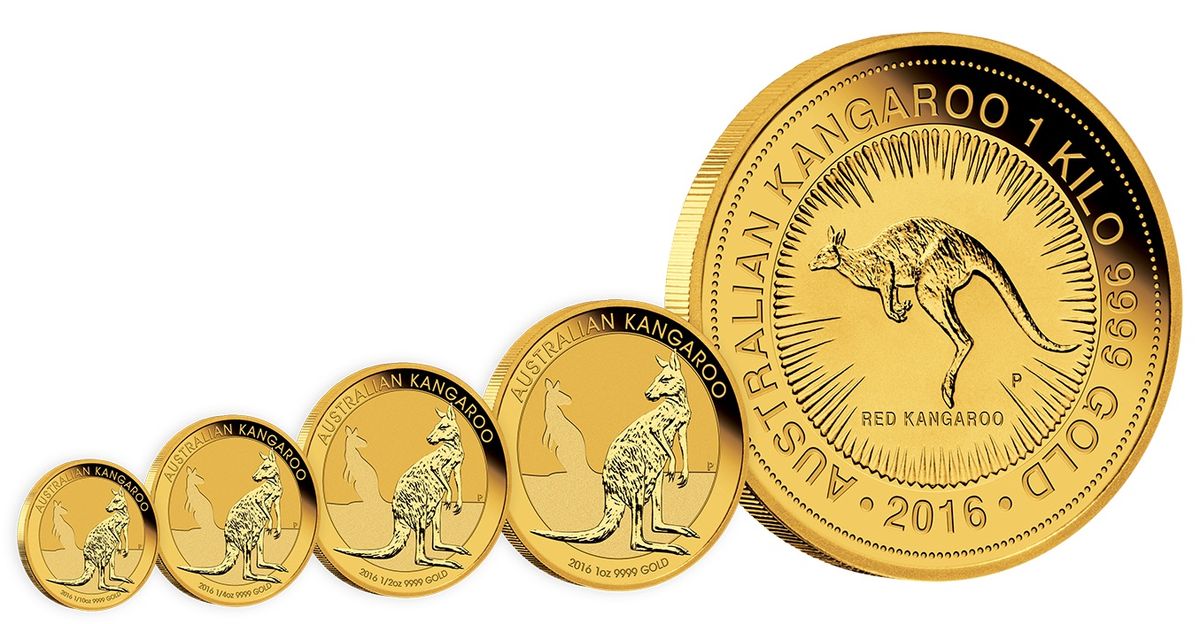 Набор золотых монет серии Australian Kangaroo Gold Bullion