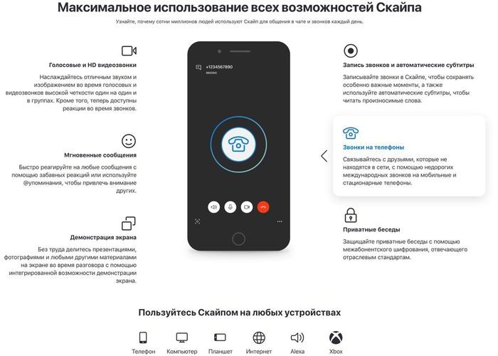 Skype для мобильных платформ